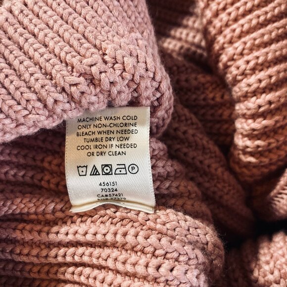 Ann Taylor Cable Knit LS Cotton Blend Crew Neck, Rose Pink Sweater, EUC,sz Large - Picture 7 of 11